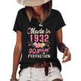 Womens 90Th Birthday Made In 1932 90 Years Of Perfection Women's Short Sleeve Loose T-shirt Black