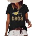 Womens I Love Being Nana Leopard Plaid Tee Gift Women's Short Sleeve Loose T-shirt Black