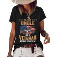 Womens Im A Dad Uncle And A Veteran Fathers Day Fun 4Th Of July Women's Short Sleeve Loose T-shirt Black