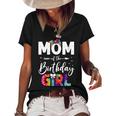 Womens Mb Mom Of The Birthday Girl Mama Mother And Daughter Tie Dye Women's Short Sleeve Loose T-shirt Black