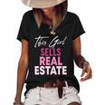 Womens This Girl Sells Real Estate Realtor Real Estate Agent Broker Women's Short Sleeve Loose T-shirt Black
