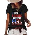 Yeah I Drink Like A Girl Try To Keep Up July 4Th Gift Women's Short Sleeve Loose T-shirt Black