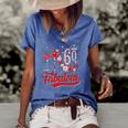 60 And Fabulous 60 Years Old Birthday Diamond Crown Shoes Women's Short Sleeve Loose T-shirt Blue