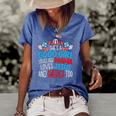 A Good Girl Who Loves America 4Th Of July Usa Patriotic Women's Short Sleeve Loose T-shirt Blue