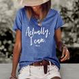 Actually I Can Do All Things Through Christ Philippians 413 Women's Short Sleeve Loose T-shirt Blue