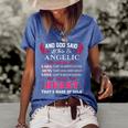 Angelic Name Gift And God Said Let There Be Angelic Women's Short Sleeve Loose T-shirt Blue