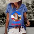 Beagle 4Th Of July For Beagle Lover Beagle Mom Dad July 4Th Women's Short Sleeve Loose T-shirt Blue