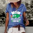 Birthday Crew Mom Of The Birthday Boy Garbage Truck Women's Short Sleeve Loose T-shirt Blue