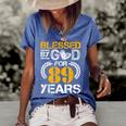 Blessed By God For 89 Years 89Th Birthday Since 1933 Vintage Women's Short Sleeve Loose T-shirt Blue