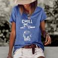 Chill Bro Cool Sloth On Tree Women's Short Sleeve Loose T-shirt Blue