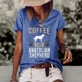 Coffee And Anatolian Shepherd Dog Lover Women's Short Sleeve Loose T-shirt Blue