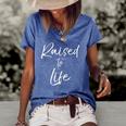 Cute Christian Baptism Gift For New Believers Raised To Life Women's Short Sleeve Loose T-shirt Blue