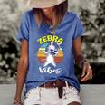 Dabbing Zebra Vibes Zoo Animal Gifts For Men Women Kids Women's Short Sleeve Loose T-shirt Blue