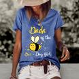 Dada Of The Bee Day Girl Birthday Party Women's Short Sleeve Loose T-shirt Blue
