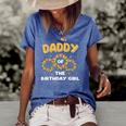 Daddy Of The Birthday Girl Sunflower Gifts Women's Short Sleeve Loose T-shirt Blue