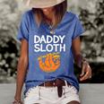 Daddy Sloth Lazy Cute Sloth Father Dad Women's Short Sleeve Loose T-shirt Blue