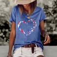 Dog Mom Dad Puppy Love Dogs Paw Heart Tie Dye 4Th Of July Women's Short Sleeve Loose T-shirt Blue