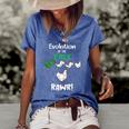 Evolution Of Therex Rawr Chicken Dinosaur Funny Gifts Women's Short Sleeve Loose T-shirt Blue