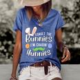 Forget The Bunnies Im Chasing Hunnies Funny Boys Easter Gift Women's Short Sleeve Loose T-shirt Blue