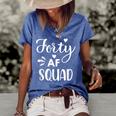 Forty Squad Forty Af Dad Mom 40Th Birthday Matching Outfits Women's Short Sleeve Loose T-shirt Blue