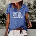 Funny Banana Bread Baker Gift Cake Recipe Bakery Women's Short Sleeve Loose T-shirt Blue