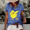 Funny Dabbing Duck Dab Dance Cool Duckling Lover Gift Women's Short Sleeve Loose T-shirt Blue