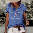 Funny Eat Drink And Be Mary Wine Womens Novelty Gift Women's Short Sleeve Loose T-shirt Blue