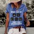 Funny Pilot Design For Men Women Airplane Airline Pilot Women's Short Sleeve Loose T-shirt Blue
