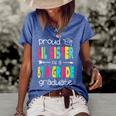 Funny Proud Lil Sister Of A Class Of 2022 8Th Grade Graduate Women's Short Sleeve Loose T-shirt Blue