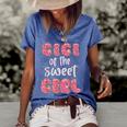 Gigi Of The Sweet Girl Donut Birthday Party Outfit Family Women's Short Sleeve Loose T-shirt Blue