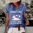 Granny Grandma Gift Granny Unicorn Women's Short Sleeve Loose T-shirt Blue