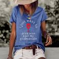 I Just Want To Drink Wine And Pet My Goldendoodle Funny Gift Women's Short Sleeve Loose T-shirt Blue