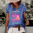 I Rescue Fabric Trapped In The Quilt Shop Im Not A Hoarder Women's Short Sleeve Loose T-shirt Blue