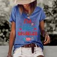 Im His Sparkler 4Th Of July Fireworks Matching Couples Women's Short Sleeve Loose T-shirt Blue