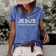Jesus Is Always The Answer Women's Short Sleeve Loose T-shirt Blue