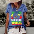 Juneteenth Is My Independence Day Black Women Freedom 1865 Women's Short Sleeve Loose T-shirt Blue