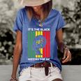 Juneteenth Is My Independence Day Black Women Women's Short Sleeve Loose T-shirt Blue