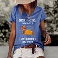 Just A Girl Who Loves Dachshund And Tacos For Dachshund Lovers Women's Short Sleeve Loose T-shirt Blue