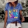 Love Like Jesus Tie Dye Faith Christian Jesus Men Women Kid Women's Short Sleeve Loose T-shirt Blue