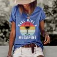 Make Mine A Mega Pint Funny Wine Drinkers Megapint Women's Short Sleeve Loose T-shirt Blue