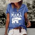 Mama Bear Mothers Day Gift For Wife Mommy Matching Funny Women's Short Sleeve Loose T-shirt Blue