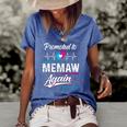Memaw Gift Promoted To Memaw Again Est 2022 Grandma Women's Short Sleeve Loose T-shirt Blue