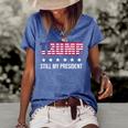 Meme Vintage Humor Birthday Social Idea Gifts Man Usa Girls Top Trend Family 665 Trending S Women's Short Sleeve Loose T-shirt Blue