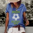 Mom Of The Birthday Boy Soccer Lover Vintage Retro Women's Short Sleeve Loose T-shirt Blue