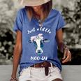 Moody Cow Lovers Farm Clothes Cowgirl Women's Short Sleeve Loose T-shirt Blue