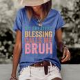 My Greatest Blessing Calls Me Bruh V3 Women's Short Sleeve Loose T-shirt Blue