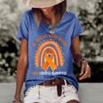 Rainbow In June We Wear Orange Gun Violence Awareness Women's Short Sleeve Loose T-shirt Blue