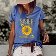Sister Of The Birthday Girl Sunflower Family Matching Party Women's Short Sleeve Loose T-shirt Blue