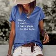 Sorry I Cant I Have Plans In The Barn - Sarcasm Sarcastic Women's Short Sleeve Loose T-shirt Blue
