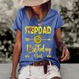 Stepdad Of The Birthday Girl Dad Sunflower Gifts Women's Short Sleeve Loose T-shirt Blue